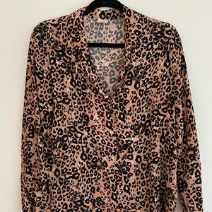 Aritzia Wilfred leopard print blouse